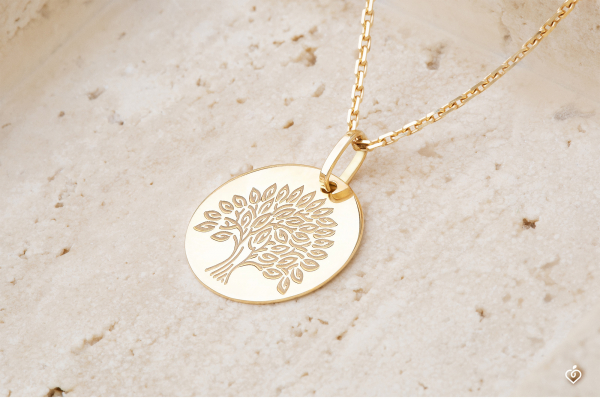 Médaille Arbre de vie - or jaune 18 carats : bijoux Edenly