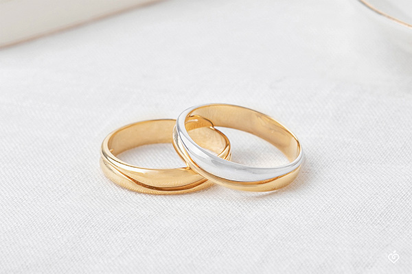 Bague Amour - Alliance homme or blanc et or jaune 18 carats : bijoux Edenly