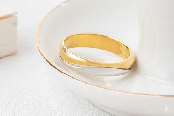 Bague Amour - Alliance homme or blanc et or jaune 18 carats : bijoux Edenly