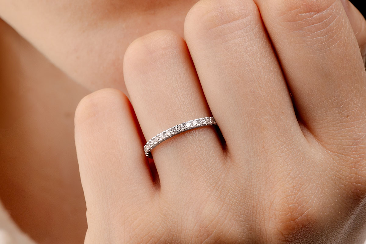 Alliance En Or 18 Carats Avec Diamants (1,12 Carat) - Style éternité, 4,00 G - Occasion