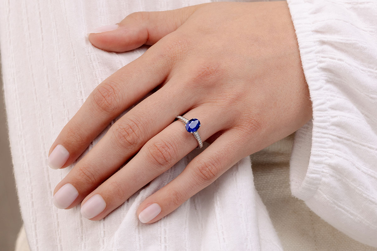 Bague Or 18 Carats Saphirs & Diamants - 0,44 Ct, 5,47 G, Taille 54, Style Éternité Vintage