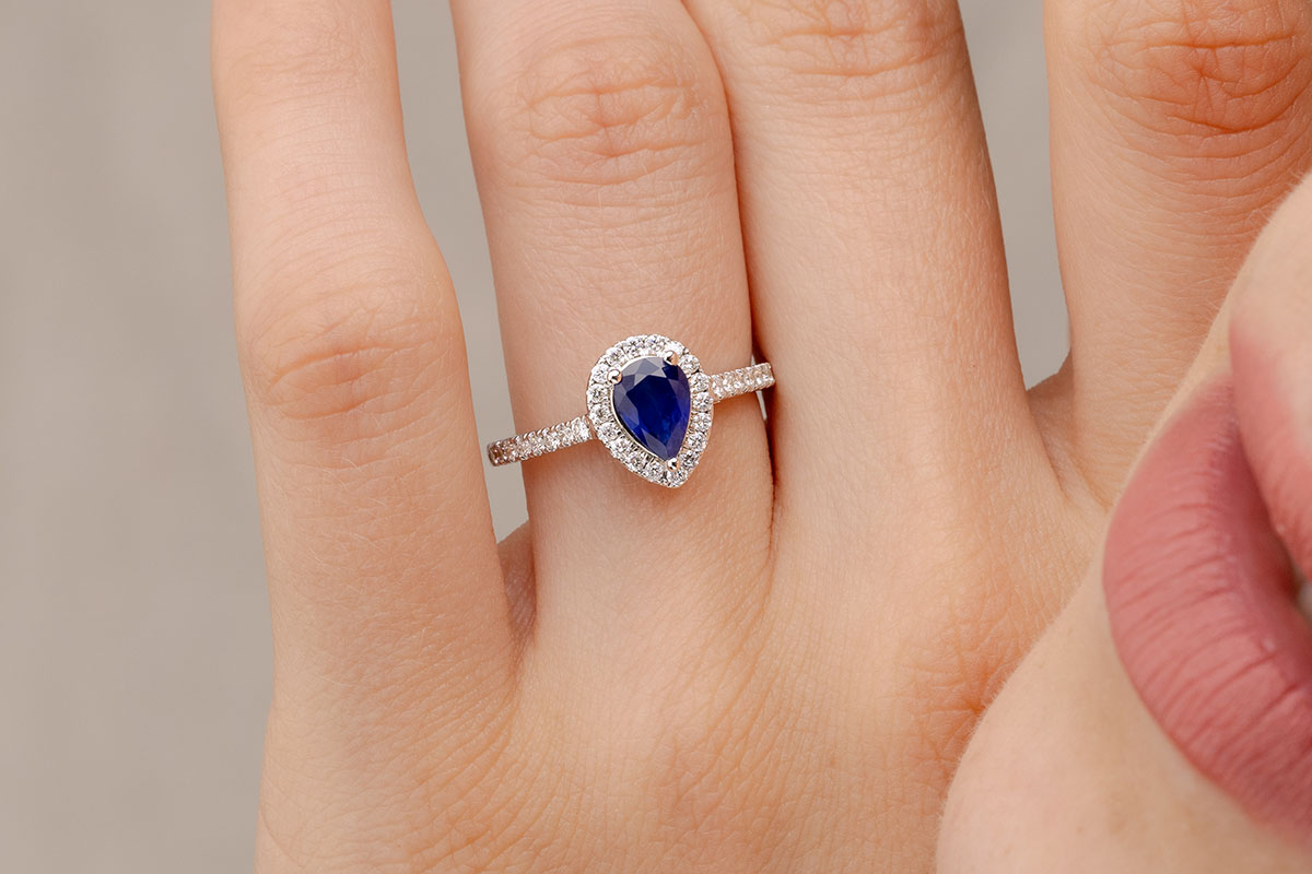 Bague Or 18k Saphirs Et Diamants - 0,40 Ct, Taille 53, 3,76 G