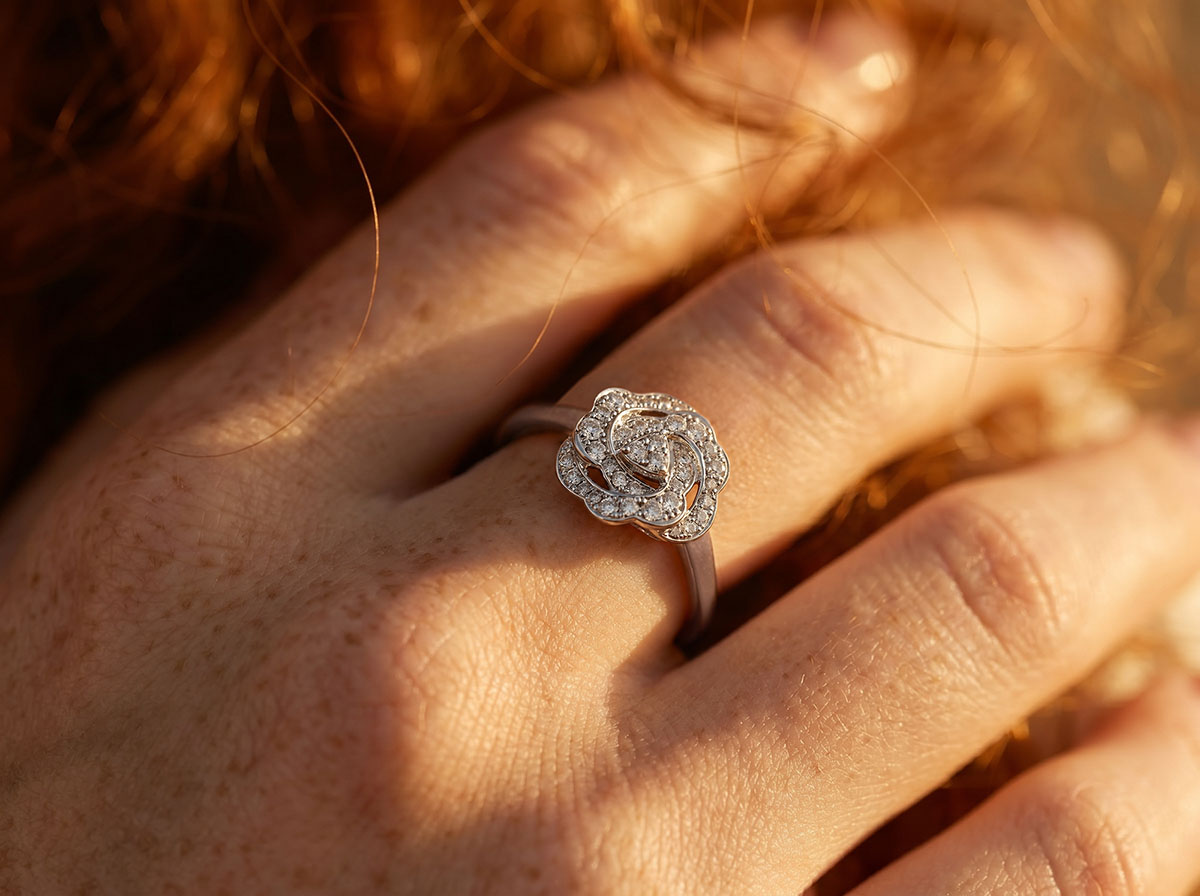 Eclosion nº 10 - Bague Or blanc 750 ‰ (18 carats)