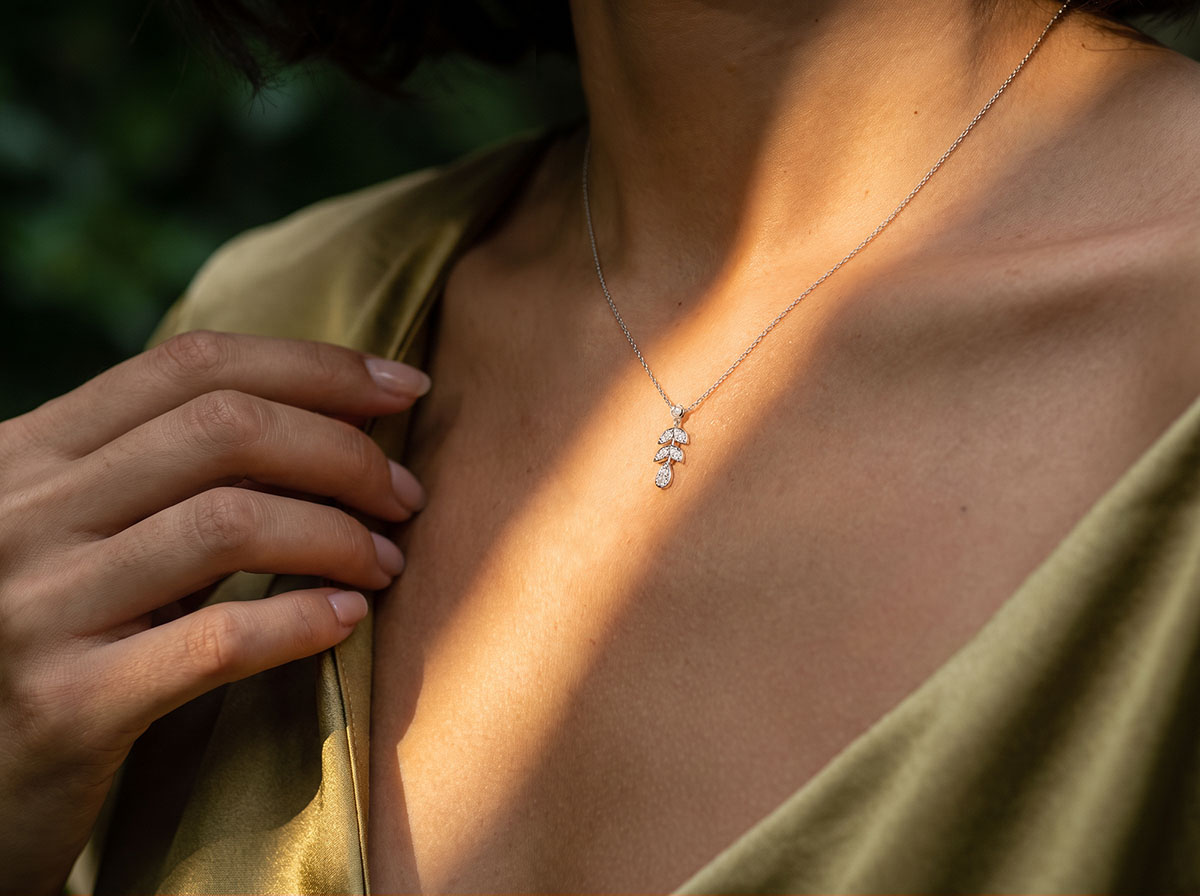 Jardin Enchanté nº 2 - Collier Or blanc 375 ‰ (9 carats)