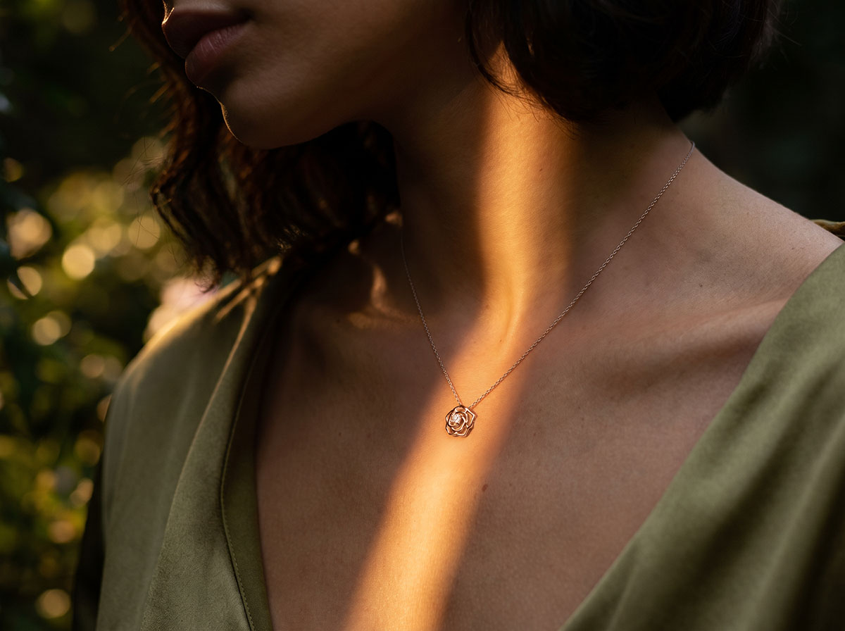 Eclosion nº 3 - Collier Or blanc et or rose 750 ‰ (18 carats)