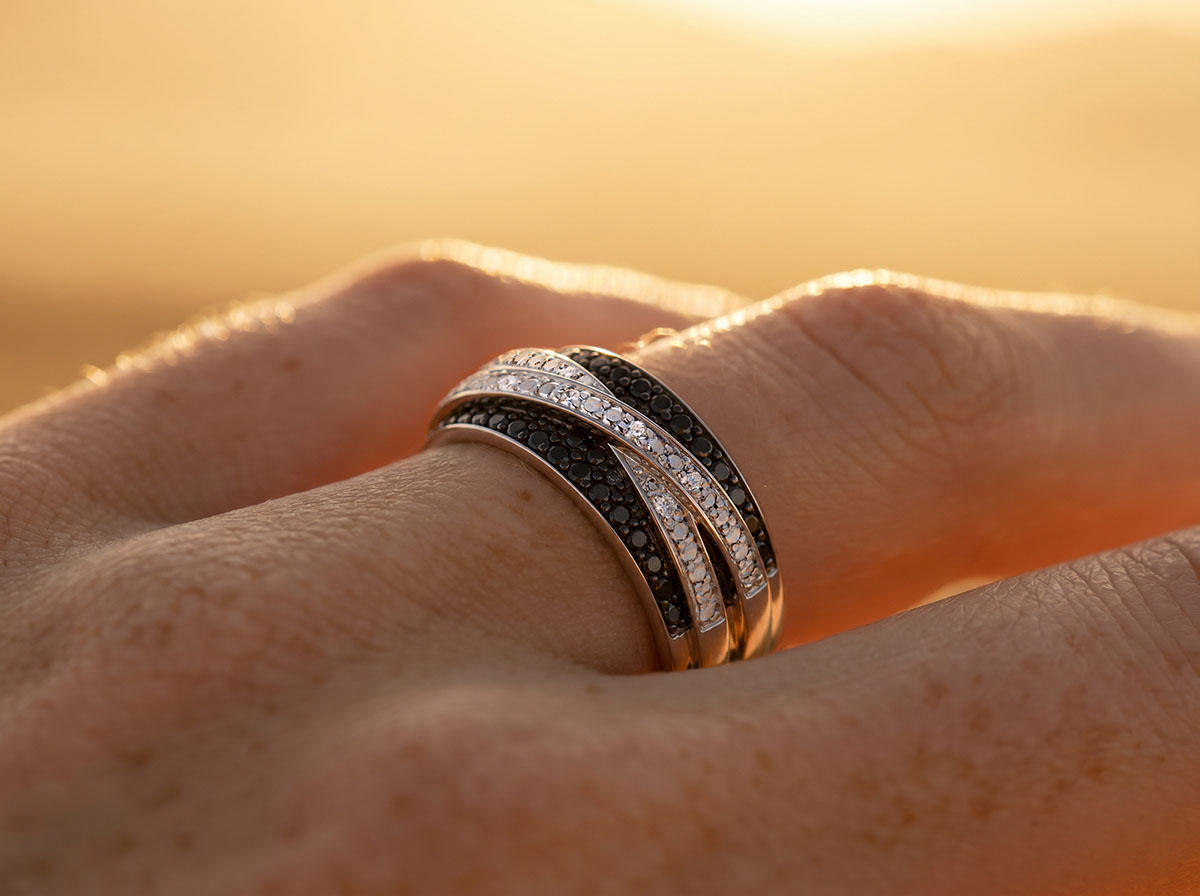 Saturn Nr. 58 - Ring Weißgold 375 (9K)