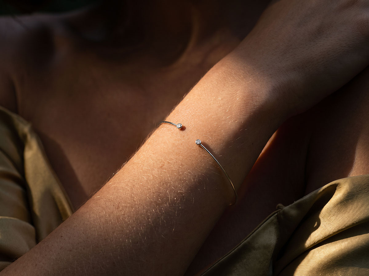 Fraicheur nº 13 - Bracelet jonc Or blanc 375 ‰ (9 carats)