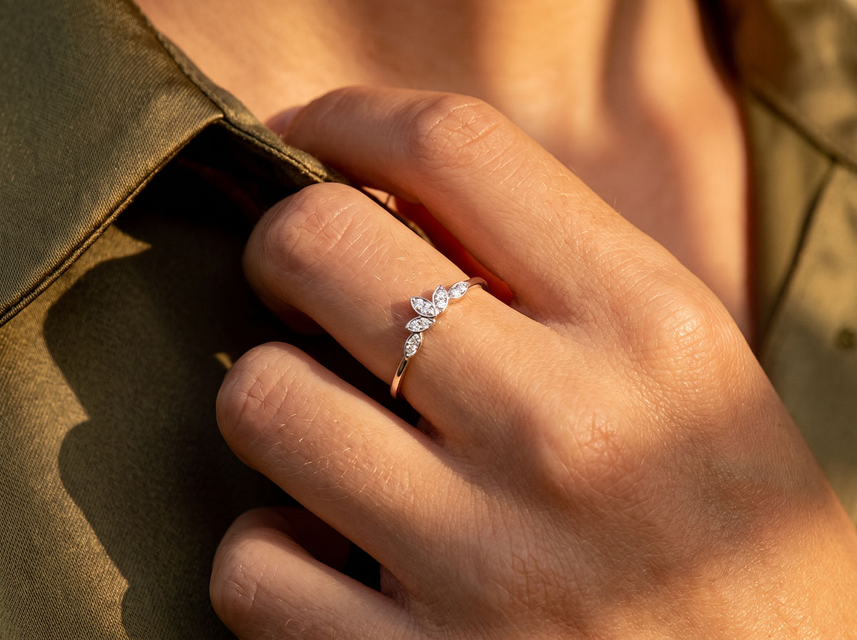 Frescura n.º 77 - Anillo Oro blanco 9 quilates (375)