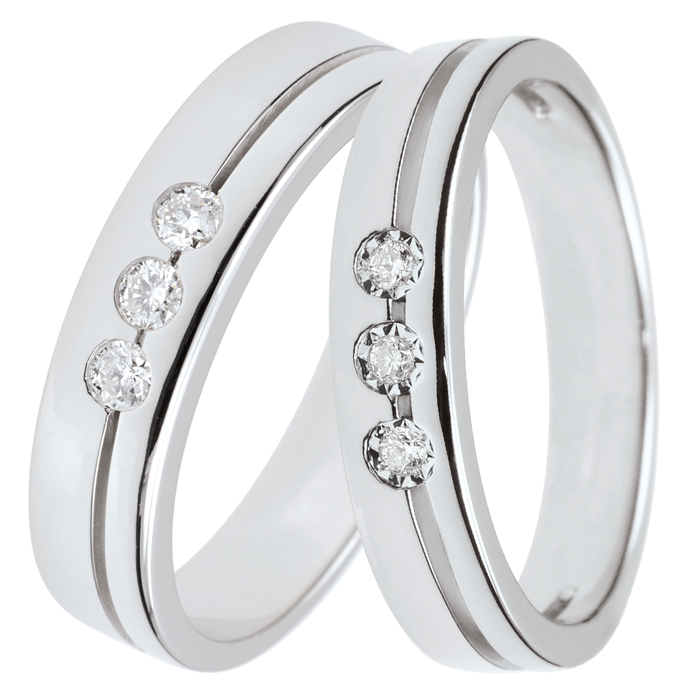 Duo d'alliances Olympia- or blanc & diamants
