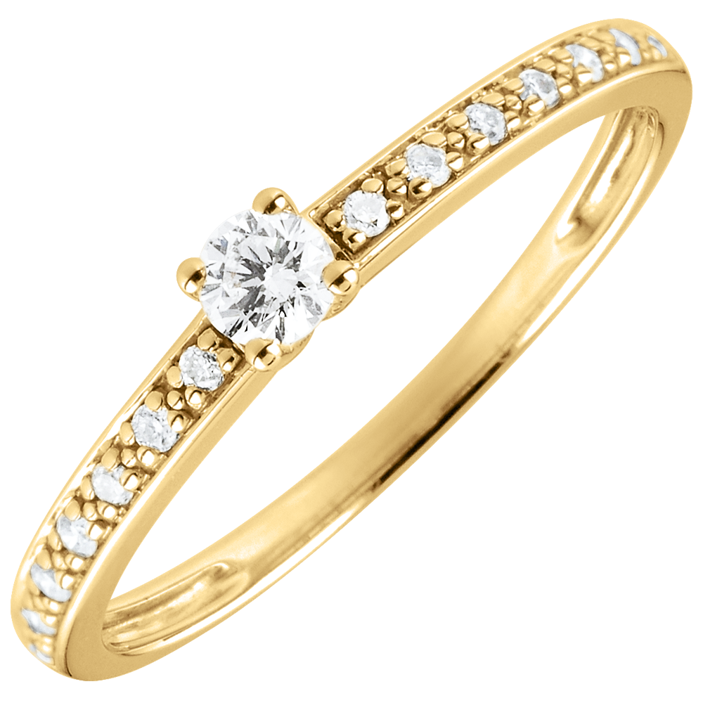Bague De Fiançailles En Or Jaune 18 Carats Avec Diamant 0,50 Ct - Taille 9.5, Lab-created