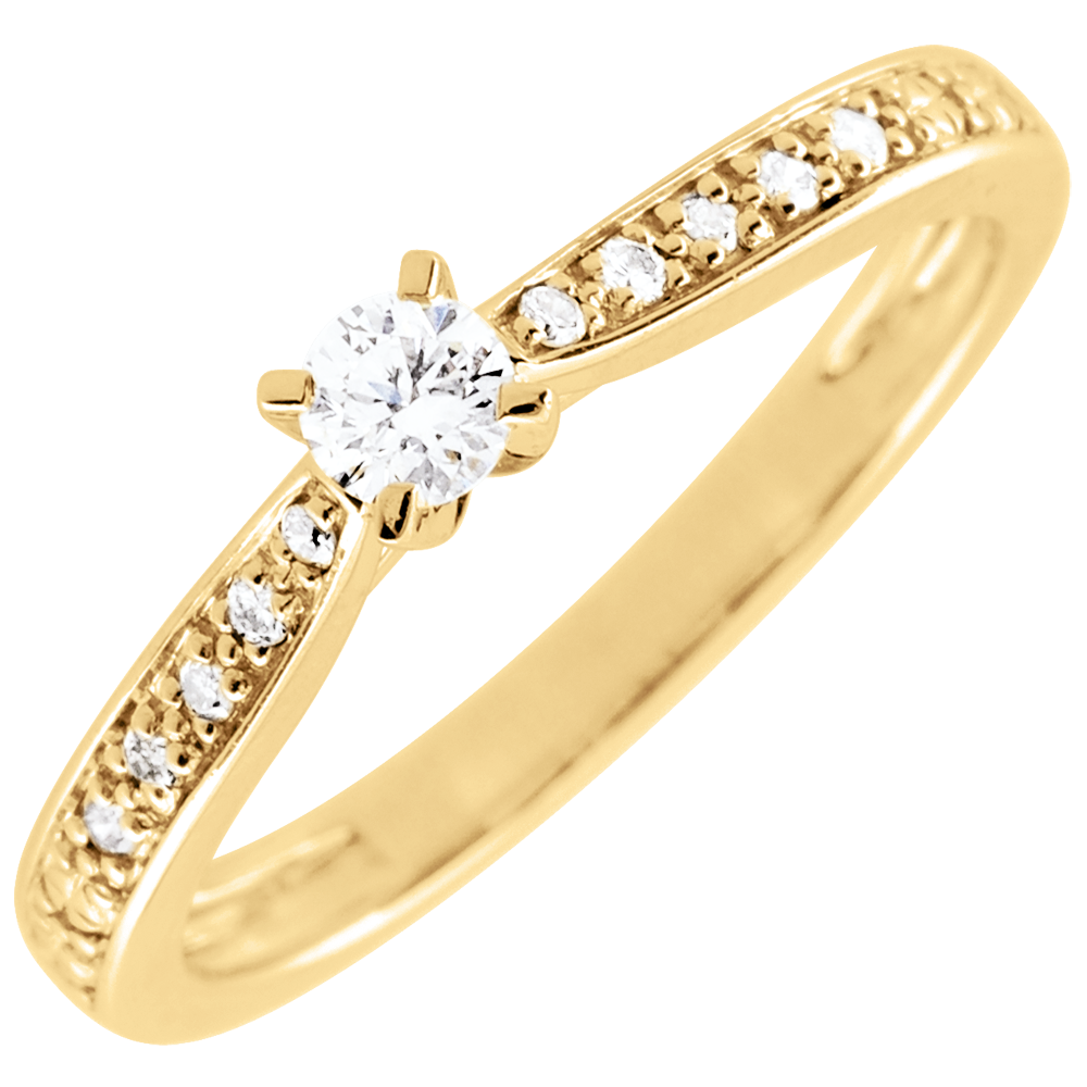 Bague De Fiançailles Solitaire Femme Orovi - Or Blanc 9 Carats 375 - Diamant 0.05crt - Boîte Cadeau