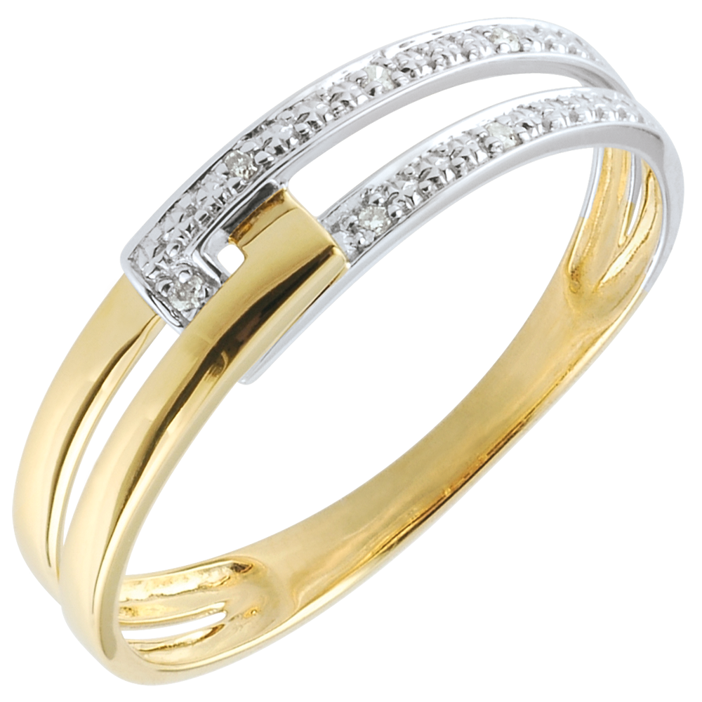 CARISSIMA Bracciale Oro 9ct Con Cuore Aperto E Zirconi - Bicolore