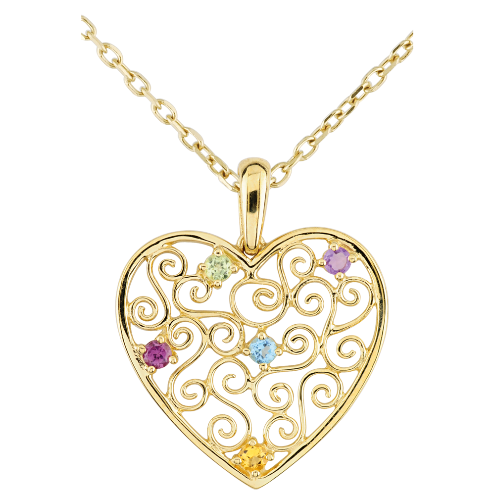 Turtleland Collana Ciondolo Medaglione Oro Giallo Con Citrino E Topazio – Gemme Moda
