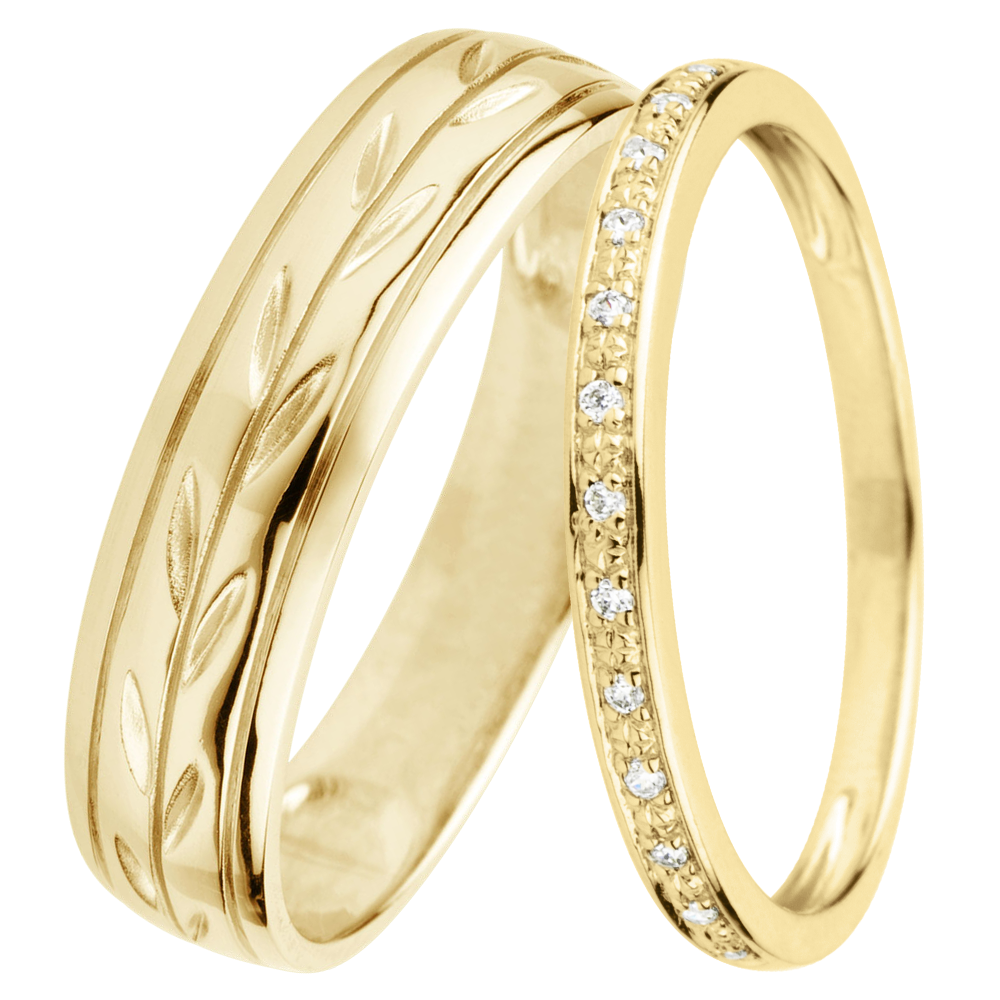 Duo d'alliances Jardin Enchanté & Eclat de diamants