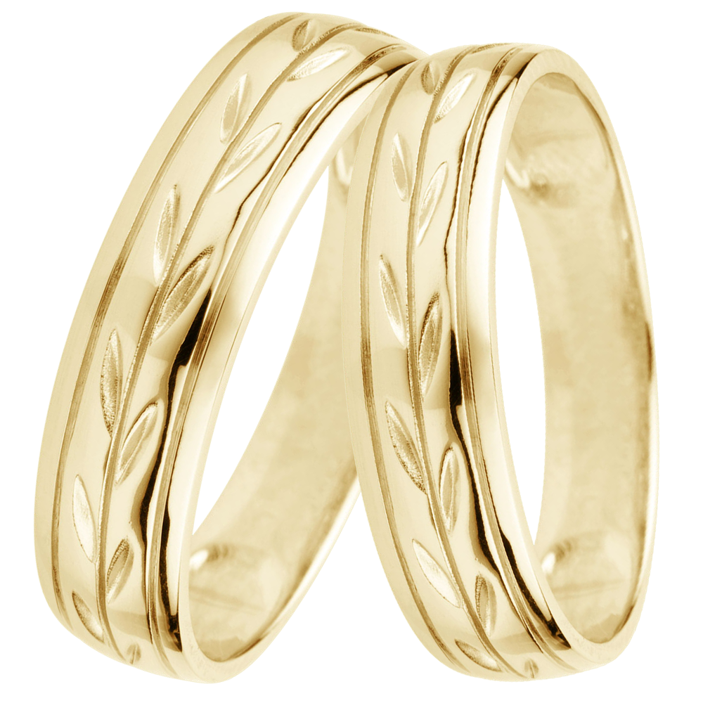 Duo Eheringe Fraîcheur – Gelbgold – 9-karätiges Gold (375/1000)