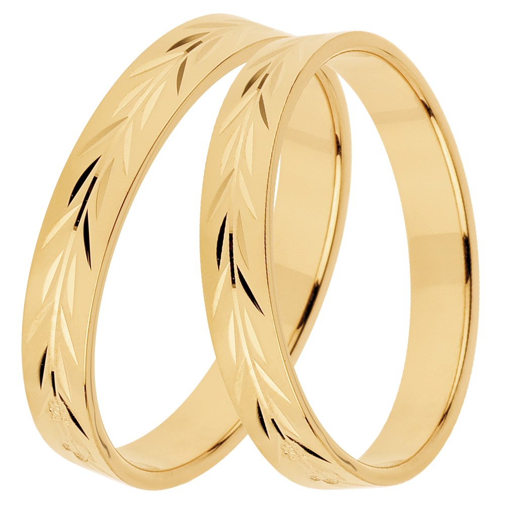 Duo of Fraîcheur Wedding Bands – Yellow Gold – 18 Carat