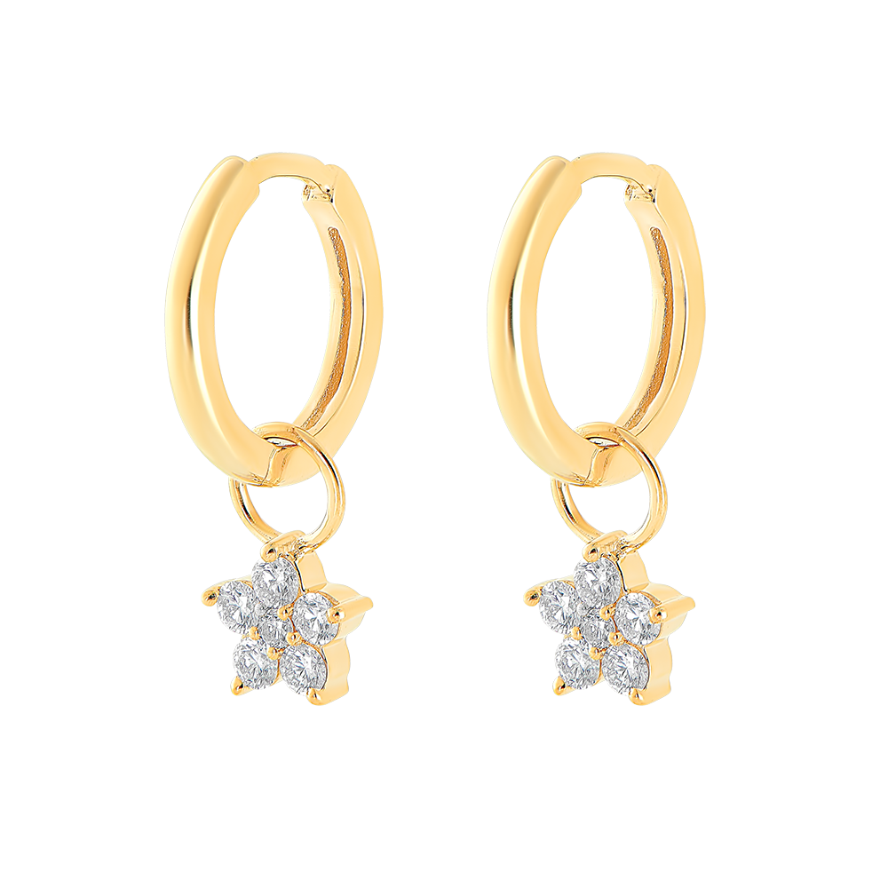 A pair of Mix earrings in 9 carat yellow gold