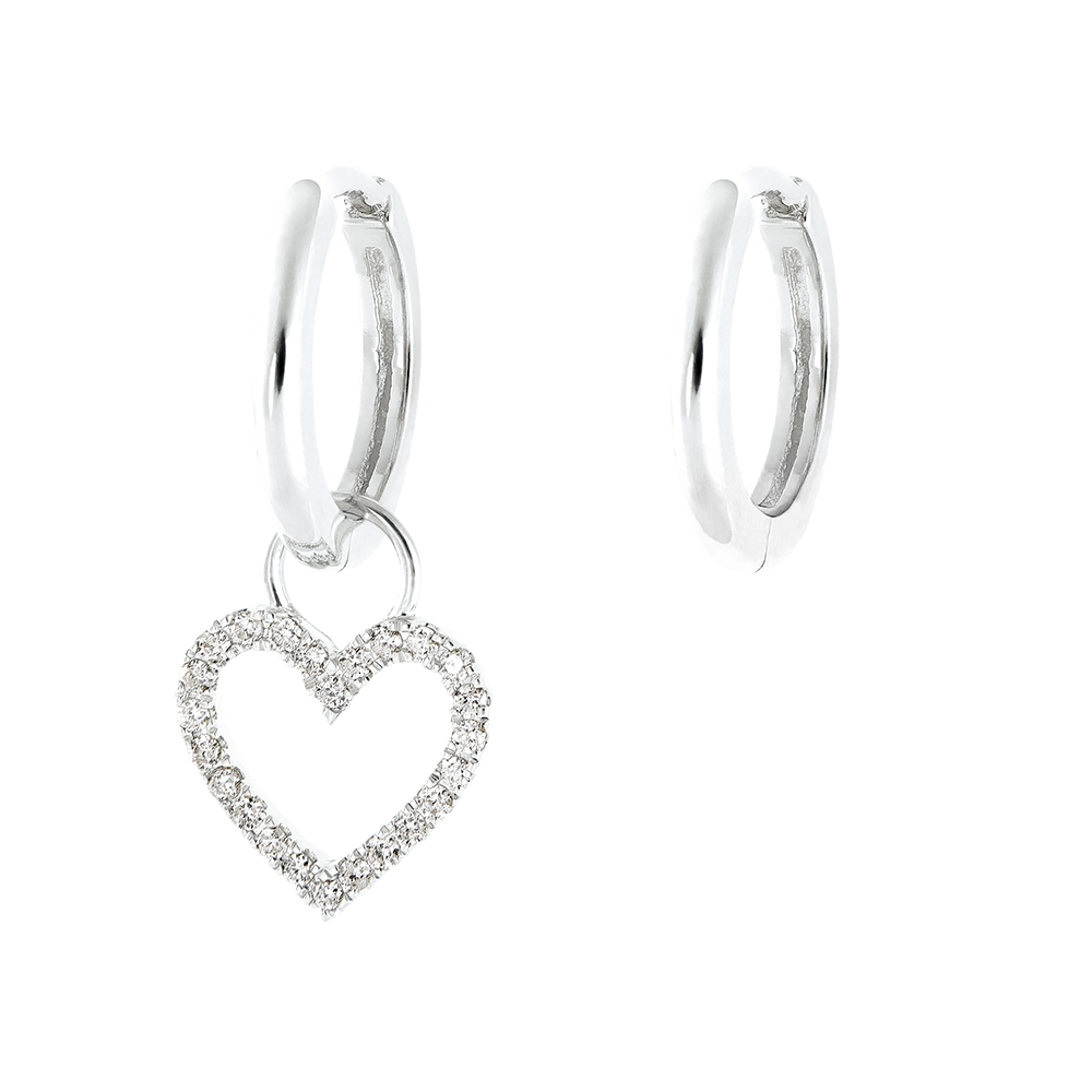 Une paire de boucle d'oreille Mix en or blanc 18 carats
