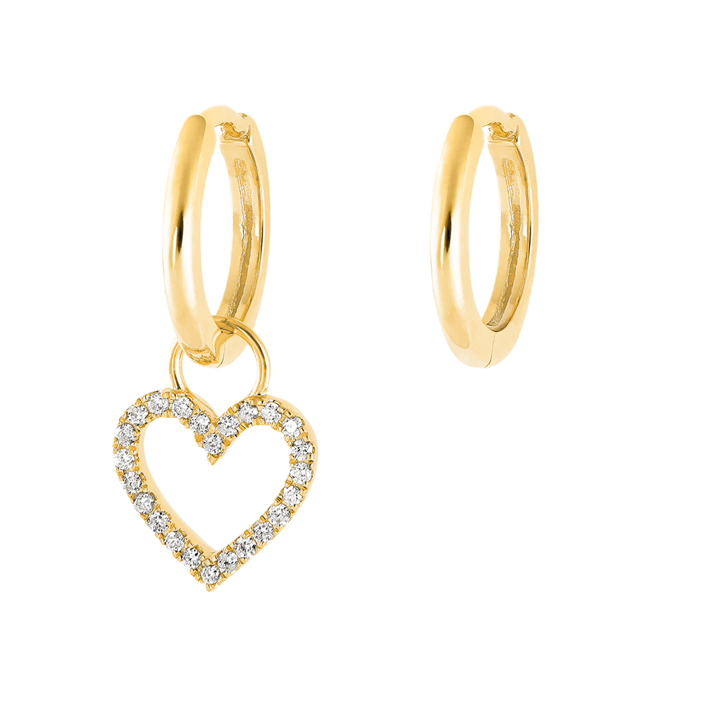 Un par de pendientes Combinados en oro amarillo 18 quilates