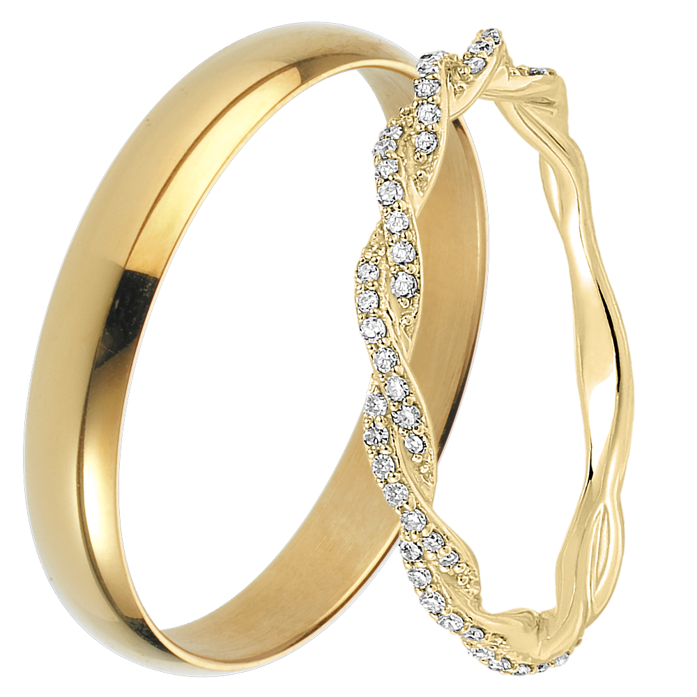 Pure & Olympe Diamant-Duo-Trauringe – Gelbgold & Diamanten – 18 Karat