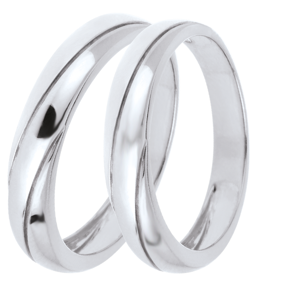 Wedding Rings Duo Saturn Trilogy -White gold