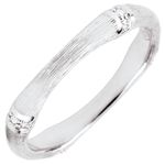 Alliance Jungle Sacrée - Multi diamants 3 mm - or blanc brossé 18 carats