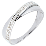 Alliance Saturne Duo - diamants - or blanc 9 carats