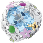 Bague Balade Imaginaire - Paradis bleu - Argent, diamants et pierres fines