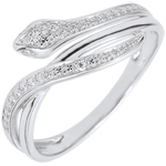 Bague Balade Imaginaire - Serpent Envoutant - or blanc 18 carats et diamants