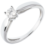 Bague de fiançailles Solitaire or blanc 18 carats Roseau - 0.25 carat