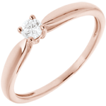 Bague de fiançailles solitaire or rose 18 carats - 0.1 carat