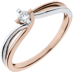 Bague Nid Précieux - Claire - diamant 0.11 carat - or blanc et or rose 18 carats