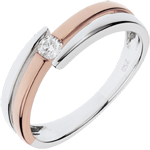 Bague Nid Précieux - Salomé - diamant 0.10 carat - or blanc et or rose 18 carats