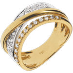 Bague Royale Saturne variation - or blanc et or jaune 18 carats
