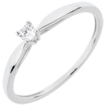 Bague Solitaire Roseau - 0.07 carat - or blanc 18 carats
