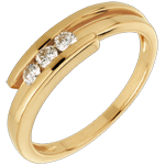 Bague Trilogie Nid Précieux - Bipolaire - or jaune 18 carats - 0.17 carat