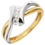 Bague trilogie Nid Précieux - Dolce Vita - 3 diamants 0.22 carat - or blanc et or jaune 18 carats