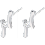 Boucles d'oreilles Nid Précieux - Apostrophe diamants - or blanc 18 carats - 18 acarts