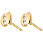 Boucles d'oreilles Nid Précieux - Trilogie parenthèse - or jaune 18 carats - 6 diamants