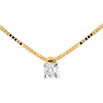 Collana Punto luce Oro giallo - Diamante 0.07 carati - 45 cm.