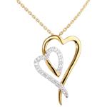 Collana Riflesso - Oro bianco e Oro giallo - 18 carati - 17 diamanti - 0.12 carati