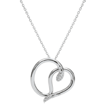 Collier Balade Imaginaire - Serpent d'amour - or blanc 9 carats diamants
