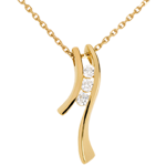 Collier Trilogie Nid Précieux - Silhouette - or jaune 18 carats - 3 diamants