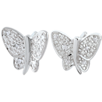 Earrings Imaginary Walk - Butterfly Musician - White Gold