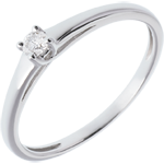 L'essentiel d'un solitaire or blanc 18 carats - 0.08 carat