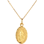 Médaille miraculeuse bord fleuri - or jaune 18 carats