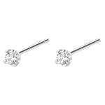 Orecchini diamanti - punto luce - Oro bianco - 18 carati - 2 Diamanti - 0.15 carati