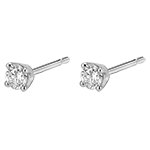 Orecchini diamanti - punto luce - Oro bianco - 18 carati - 2 Diamanti - 0.25 carati