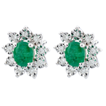 Orecchini Eterno Edelweiss - Margherita Illusione - smeraldo e diamanti - oro bianco 9 carati