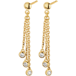 Orecchini A Forma Di Kite In Argento Con Diamanti Gialli Pave 0.05 Ct, Codice K1243